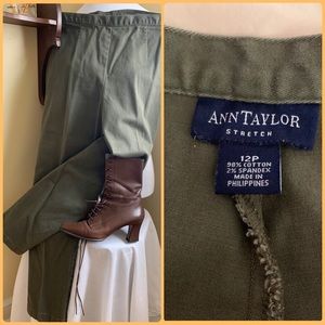 Ann Taylor Stretch Cotton Boot Leg Slacks